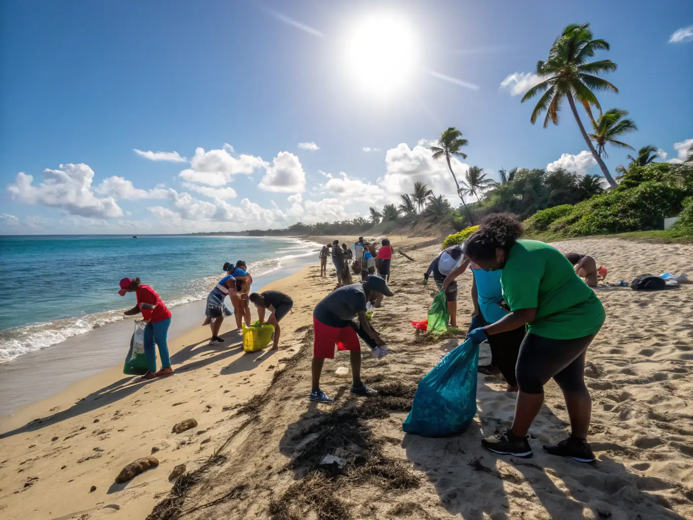 A photograph of ACP members participating in a beach cleanup or underwater debris removal activity. The image highlights the association's commitment to environmental stewardship and marine conservation.