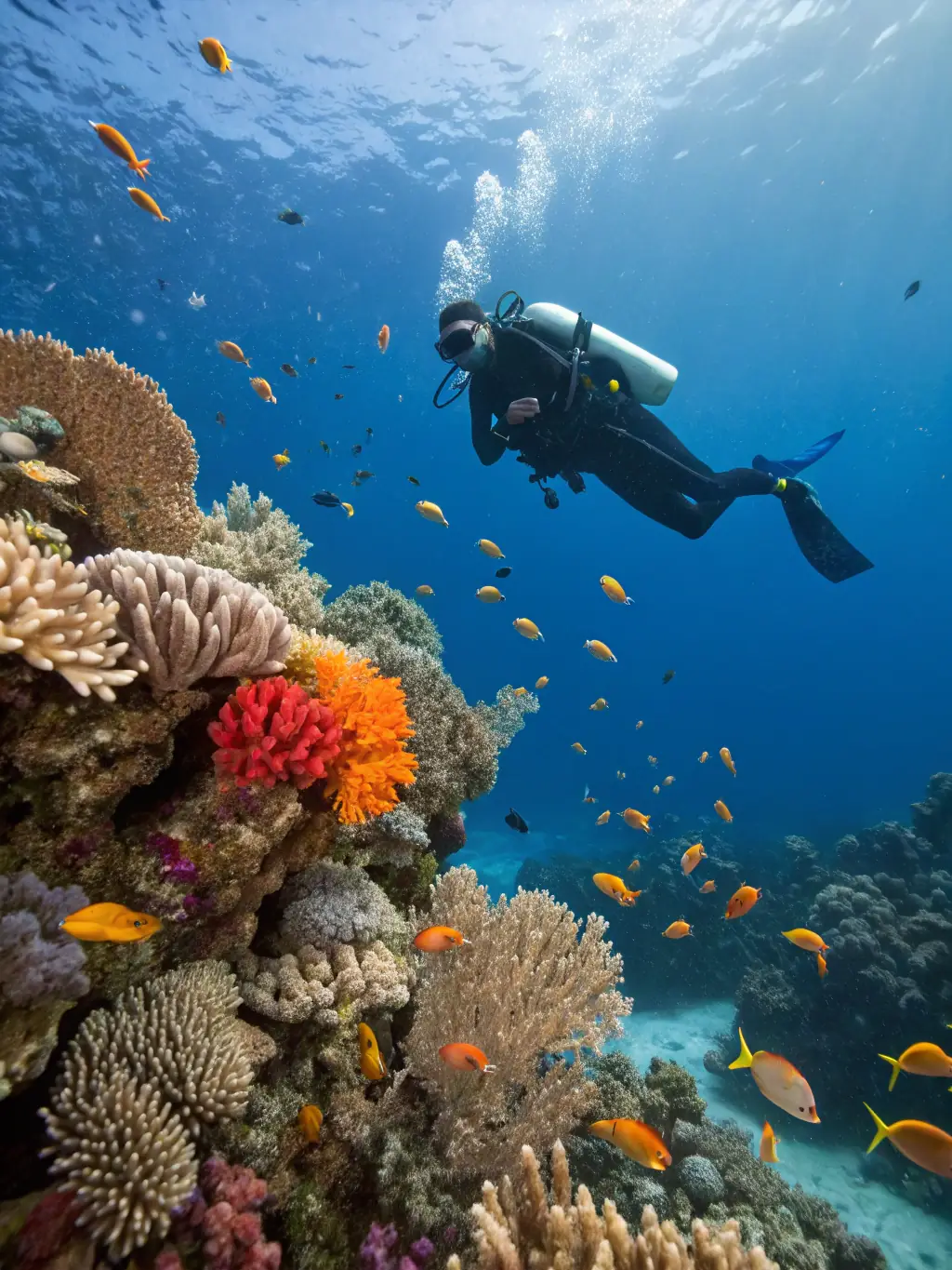 A diver taking underwater photographs, showcasing the photography workshops offered by the association.